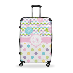 Girly Girl Suitcase - 28" Large - Checked w/ Monogram
