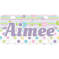 Girly Girl Mini / Bicycle License Plate (4 Holes) (Personalized)