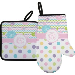 Personalized Linen Oven Mitt and Pot Holder