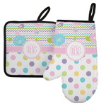 Girly Girl Left Oven Mitt & Pot Holder Set w/ Monogram