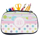 Girly Girl Neoprene Pencil Case - Medium w/ Monogram