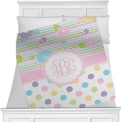 Girly Girl Minky Blanket - Toddler / Throw - 60"x50" - Double Sided (Personalized)