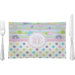 Girly Girl Rectangular Glass Lunch / Dinner Plate - Single or Set (Personalized)