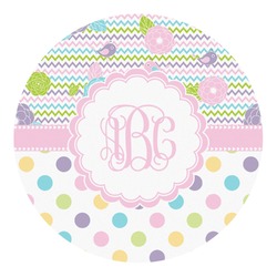 Girly Girl Round Decal - XLarge (Personalized)