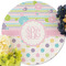 Girly Girl Round Linen Placemats - Front (w flowers)