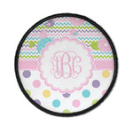 Girly Girl Iron On Round Patch w/ Monogram