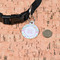 Girly Girl Round Pet ID Tag - Small - In Context