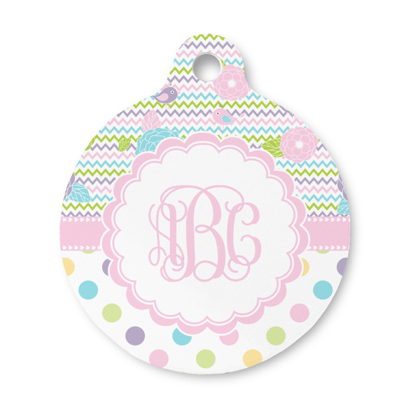 Custom Girly Girl Round Pet ID Tag - Small (Personalized)