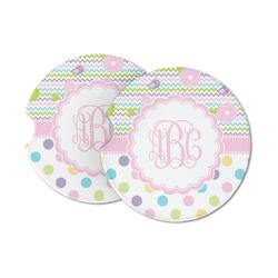 Girly Girl Sandstone Car Coasters - Set of 2 (Personalized)