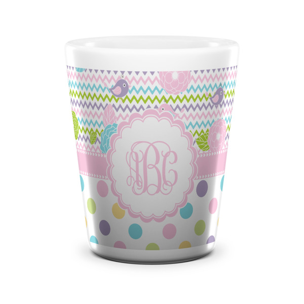 Custom Girly Girl Ceramic Shot Glass - 1.5 oz - White - Single (Personalized)