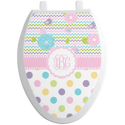 Girly Girl Toilet Seat Decal - Elongated (Personalized)