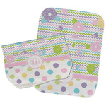 Girly Girl Burp Cloths - Fleece - Set of 2 w/ Monogram