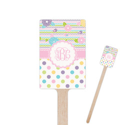 Girly Girl 6.25" Rectangle Wooden Stir Sticks - Single Sided (Personalized)