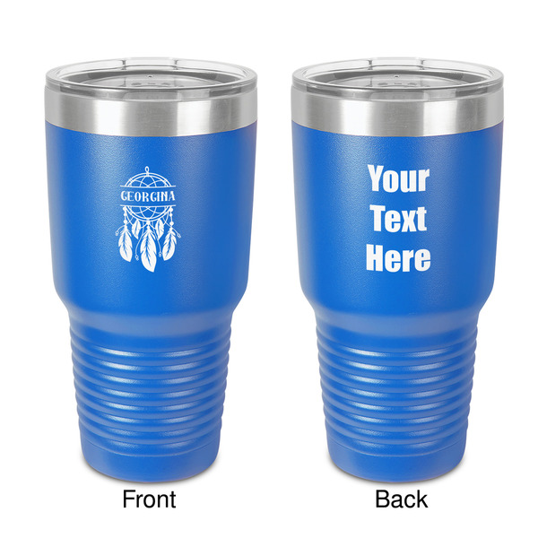 Custom Dreamcatcher 30 oz Stainless Steel Tumbler - Royal Blue - Double-Sided (Personalized)