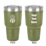 Dreamcatcher 30 oz Stainless Steel Tumbler - Olive - Double-Sided (Personalized)