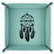 Dreamcatcher 9" x 9" Teal Leatherette Snap Up Tray - FOLDED