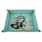 Dreamcatcher 9" x 9" Teal Leatherette Snap Up Tray - STYLED