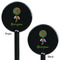 Dreamcatcher Black Plastic 5.5" Stir Stick - Double Sided - Round - Front & Back