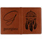 Dreamcatcher Cognac Leather Passport Holder Outside Double Sided - Apvl