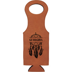 Dreamcatcher Leatherette Wine Tote - Single Sided (Personalized)