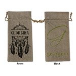 Dreamcatcher Large Burlap Gift Bag - Front & Back (Personalized)