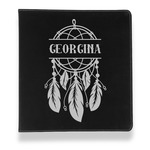 Dreamcatcher Leather Binder - 1" - Black (Personalized)