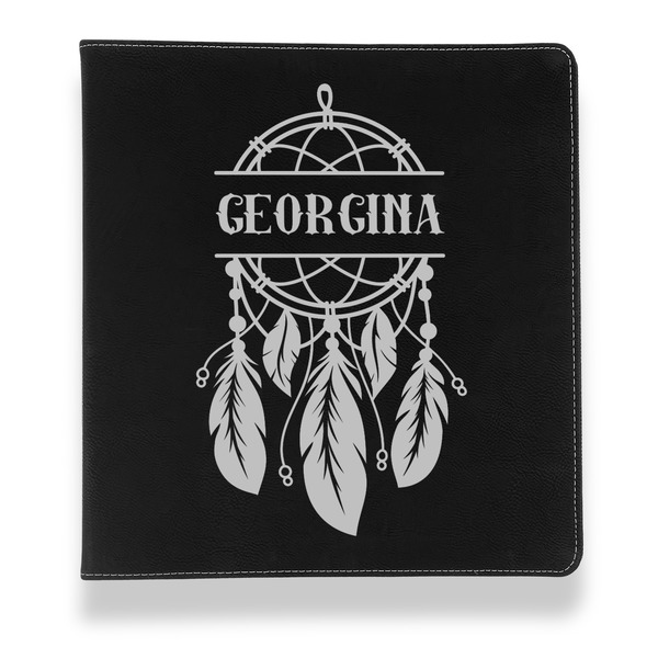 Custom Dreamcatcher Leather Binder - 1" - Black (Personalized)