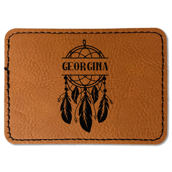 Custom Dreamcatcher Faux Leather Iron On Patch - Rectangle (Personalized)