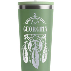 Dreamcatcher RTIC Everyday Tumbler with Straw - 28oz - Light Green - Double-Sided (Personalized)