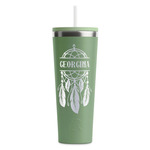 Dreamcatcher RTIC Everyday Tumbler with Straw - 28oz - Light Green - Double-Sided (Personalized)