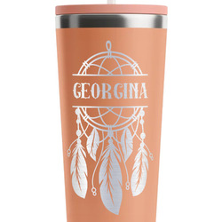 Dreamcatcher RTIC Everyday Tumbler with Straw - 28oz - Peach - Single-Sided (Personalized)