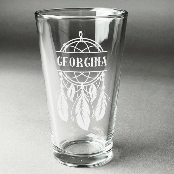 Custom Dreamcatcher Pint Glass - Engraved (Single) (Personalized)