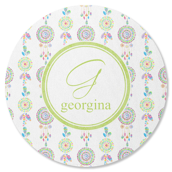 Custom Dreamcatcher Round Rubber Backed Coaster (Personalized)