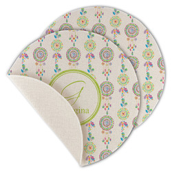 Dreamcatcher Round Linen Placemat - Single Sided - Set of 4 (Personalized)