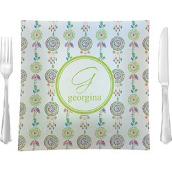 Dreamcatcher Glass Square Lunch / Dinner Plate 9.5" (Personalized)