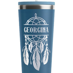 Dreamcatcher RTIC Everyday Tumbler with Straw - 28oz - Steel Blue - Double-Sided (Personalized)