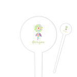 Dreamcatcher 4" Round Plastic Food Picks - White - Double Sided (Personalized)