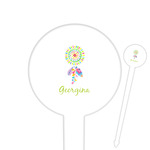 Dreamcatcher 6" Round Plastic Food Picks - White - Single Sided (Personalized)