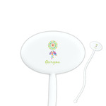 Dreamcatcher 7" Oval Plastic Stir Sticks - White - Single Sided (Personalized)