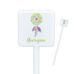 Dreamcatcher Square Plastic Stir Sticks - Single Sided (Personalized)