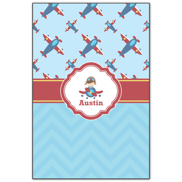 Custom Airplane Theme Wood Print - 20x30 (Personalized)