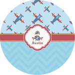 Airplane Theme Multipurpose Round Labels - Custom Sized (Personalized)