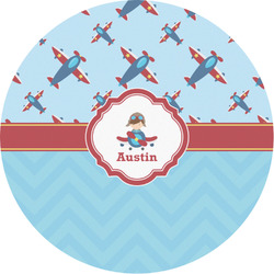 Airplane Theme Multipurpose Round Labels - Custom Sized (Personalized)