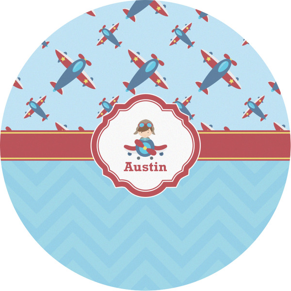 Custom Airplane Theme Multipurpose Round Labels - Custom Sized (Personalized)