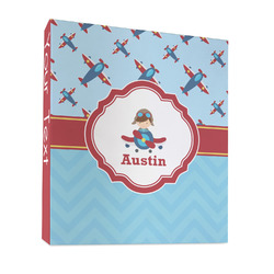 Airplane Theme 3 Ring Binder - Full Wrap - 1" (Personalized)