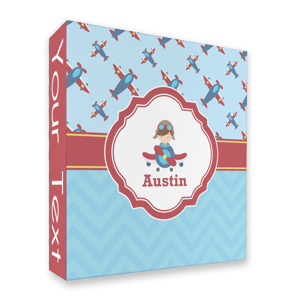 Custom Airplane Theme 3 Ring Binder - Full Wrap - 2" (Personalized)