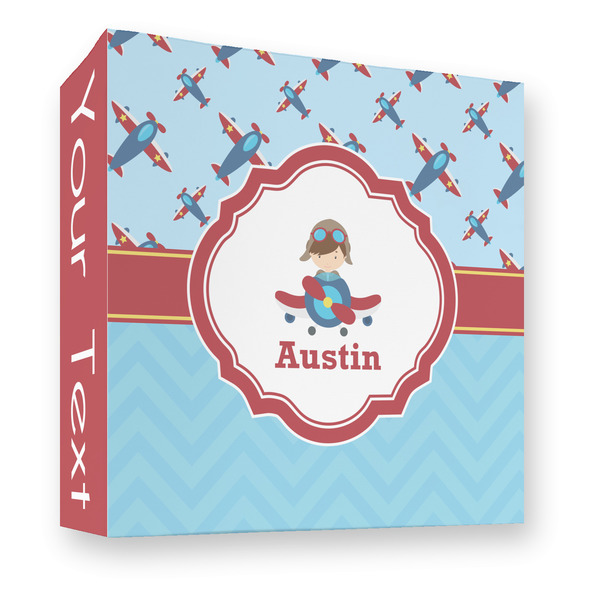 Custom Airplane Theme 3 Ring Binder - Full Wrap - 3" (Personalized)