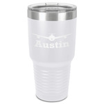 Airplane Theme 30 oz Stainless Steel Tumbler - White - Single-Sided (Personalized)