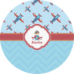 Airplane Theme Multipurpose Round Labels - 4" (Personalized)