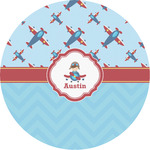 Airplane Theme Multipurpose Round Labels - 5" (Personalized)